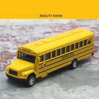 1/64 Optičnih Zlitine Inercialni Šolski Avtobus Modela Modela Avtomobila Potegnite Nazaj Igrače Glasbe Avtomobili Vozila Darila Otroci Fant Igrače Za Otroke Rojstni Dan