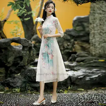 2022 ao dai cheongsam elegantno kitajske obleke aodai orientalski obleko qipao vietnam oblačila ao dai obleko eleganten stranka obleko qipao