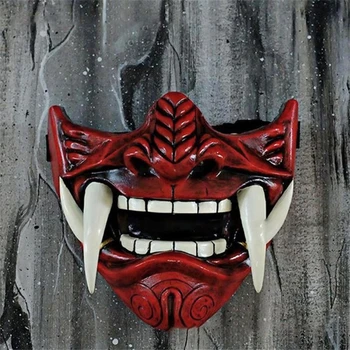 Airsoft Plastično Masko, Japonski Samuraj, Oni Prajna Pol Obraz Maske za noč Čarovnic