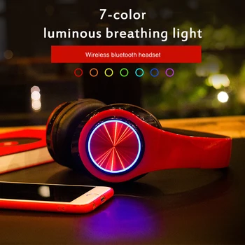 B39 Bluetooth Brezžične Slušalke LED Luči Gaming Stereo Glasbe, Slušalke Prenosna Zložljiva Slušalke z Mikrofon FM Podpira TF Kartice