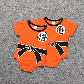 Baby Boy Oblačila Risanka Romper Cosplay Oblačila Otrok Moda Klasične Goku Obleko Karneval Srčkan En Kos Oblačila Poletnih Vrh