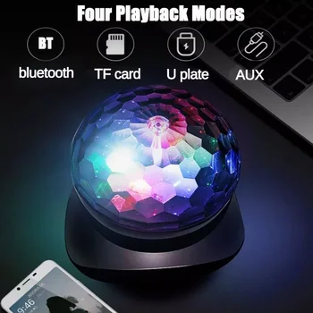 Bluetooth Zvočnik Stopnji Svetlobe LED Disco Krogla Luči USB Polnilne Glasbe Projektor Nočne Luči za KTV Stranko Poroko