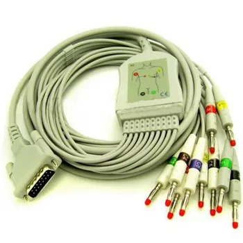 Brezplačna Dostava Združljiv Za schlerr 10 Vodijo EKG/EKG Kabel IEC Banana 4.0 mm AT3 AT6 CS6 AT5 AT10 AT60 Medicinske kabli in Žice