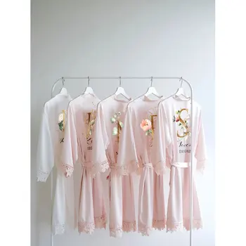 Družico Svile Čipke Poročne Obleke Oblačenje Obleke Osebno Customed Kimono Za La Novia Mariée Šampanjec, Belo Rdečilo Mornarice Robe