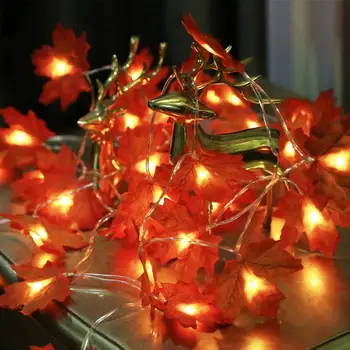 Happpy Zahvalni Dan Darilo Maple Leaf Svetlobe Niz V Domači In Kithchen LED Lučka Kamin Stranka Banket Božični Okraski