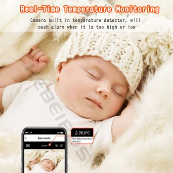 Hebeiros Tuya Wifi Kamera 1080P Varnosti Varuška Brezžični Baby Monitor S Lullaby Temperatura Detektorja Alexa googlova Domača stran