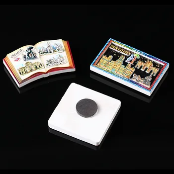 Hladilnik Magnet Dekoracijo 3d Arhitektura Smolo, Hladilnik Magneti, Nalepke, Španija Madrid Foto Okvir, Zložljiv Fan Knjiga trgovina s Spominki