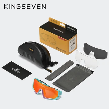 KINGSEVEN Kolesarjenje Polarizirana sončna Očala Očala UV400 Vožnje Ribolov sončna Očala Za Moške In Ženske MTB Cestno Kolo Očal 3 Objektiv