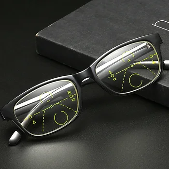 Moški Ženske Postopno Obravnavi Očala Multifokalna Daleč v Bližini Jasno Anti Modra Svetloba Presbyopic Očala TR90 Veliki Full frame Črna