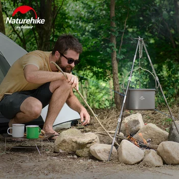 Naturehike 4L Camping kuhinjskih pripomočkov Pot na Prostem Pribor Za Turizem 2-4 Osebe Lahki Kampiranje Lonec S Kavljem Piknik Namizna