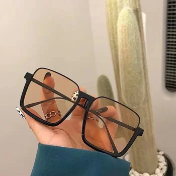 Nova Moda Semi-Rimless Kvadratnih sončna Očala Ženske Moški Odtenki Oblikovalec blagovne Znamke sončna Očala Gradient UV400 Retro Očala Očala