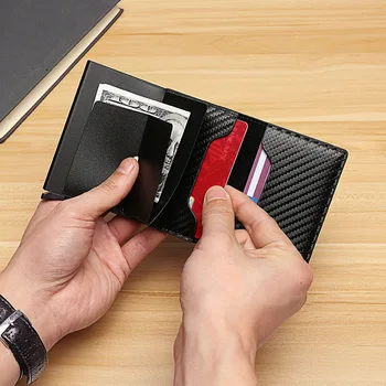 Novi Moški ženske smart denarnice Kreditna Banka imetnika kartice moda torbici Aluminij zlitine Business Casual Mini denarnico Znamke PU Torbici