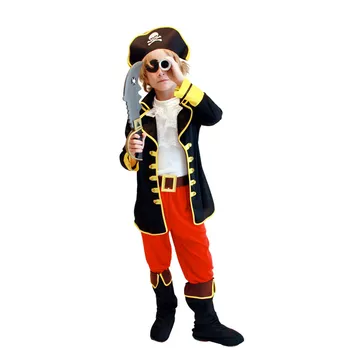 Otroci Otrok Kapitan Pirat Jack Buccaneer Kostume za Fante Halloween Purim Karneval pustna Maškarada Obleko
