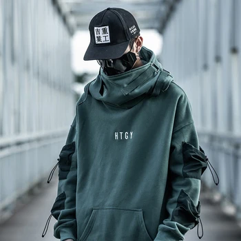 Priložnostne Techwear Sweatshirts Hoodie Japonski Ulične Moških Oblačil