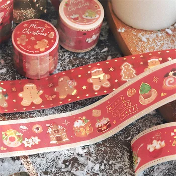 Retro Lepilni Trak, Božični Večer Snežinka Maskiranje Washi Tape DIY Scrapbooking Nalepke, Tiskovine Dekorativni Material 1 Roll