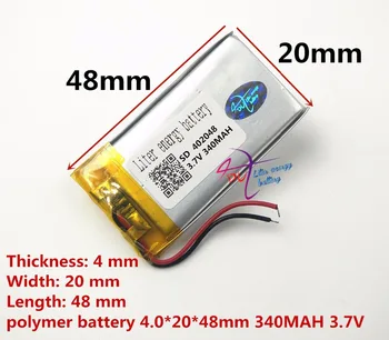 SD402048 (lahki) 402048 3,7 V 340mah lipo baterijo / litij-ionsko polimer baterija za digitalne izdelki