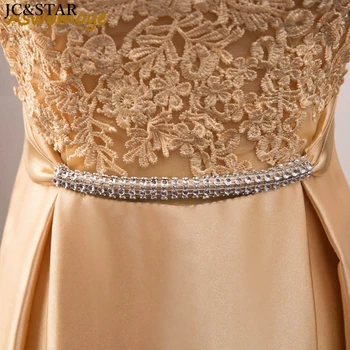 Umazano roza zlata družico obleke ZAJEMALKA vratu Backless čipke taffeta stranki poroka obleke elegantno haljo longue rose prom obleke po meri