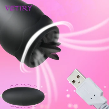Vibrator za Ženske USB Vibracijsko Jajce Jezika Lizanje Vagine, Klitoris Stimulator Spolnih Igrač za Ženske Ženski Masturbator 12 Hitrost