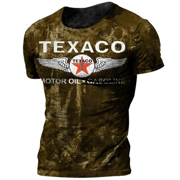 Vintage Texaco T-majice Za Moške 3d Tiskanih Moške Texaco Ulične Klasičen Šport Prevelik 6xl Vrhovi Tee Majica Moški Oblačila