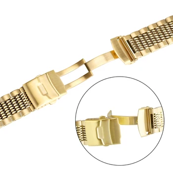 Visoka Kakovost 18 mm 20 mm 22 mm 24 mm Zlato/Zlato je Povečal/Modra Nerjavečega Jekla Watchband Zložljiva Zaponka z Varnostnimi s Pomlad Palice Unisex