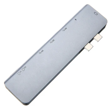 Za Prenosni RAČUNALNIK 1pc Visoke Hitrosti USB3.0 Splitter Adapter za Prenosni 7-v-1 Dvojno Tip-C Hub Card Reader Vmesniki Pohiks